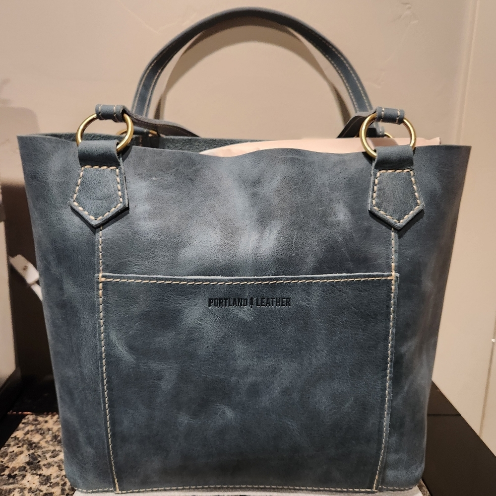 Portland leather goods AQUA Market bag
